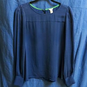 Silk Navy Blue Blouse